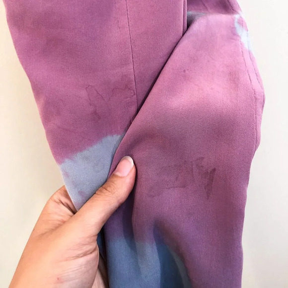 Gypsy 05 100% Silk Pink Purple Ombre Tie Dye Pattern Adjustable Halter Dress S - Picture 6 of 13